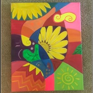Hand painted sunflower canvas